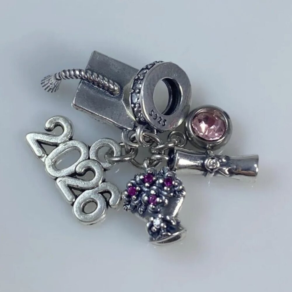 Sterling Silver 2026 Graduation Dangle Charm - CUSTOMIZABLE